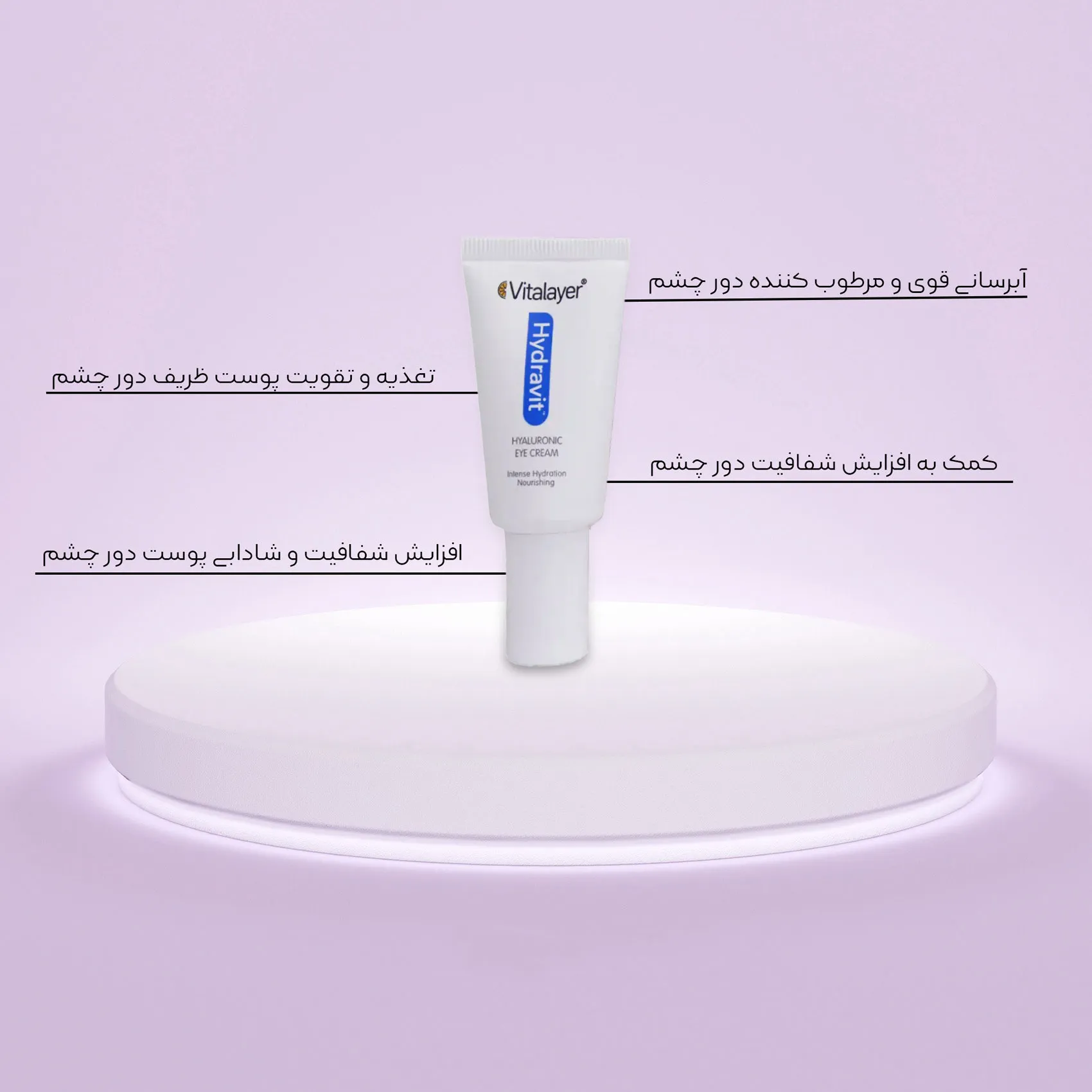 جزئیات و زوایای دیگر کرم آبرسان دور چشم هیالورونیک ویتالیر