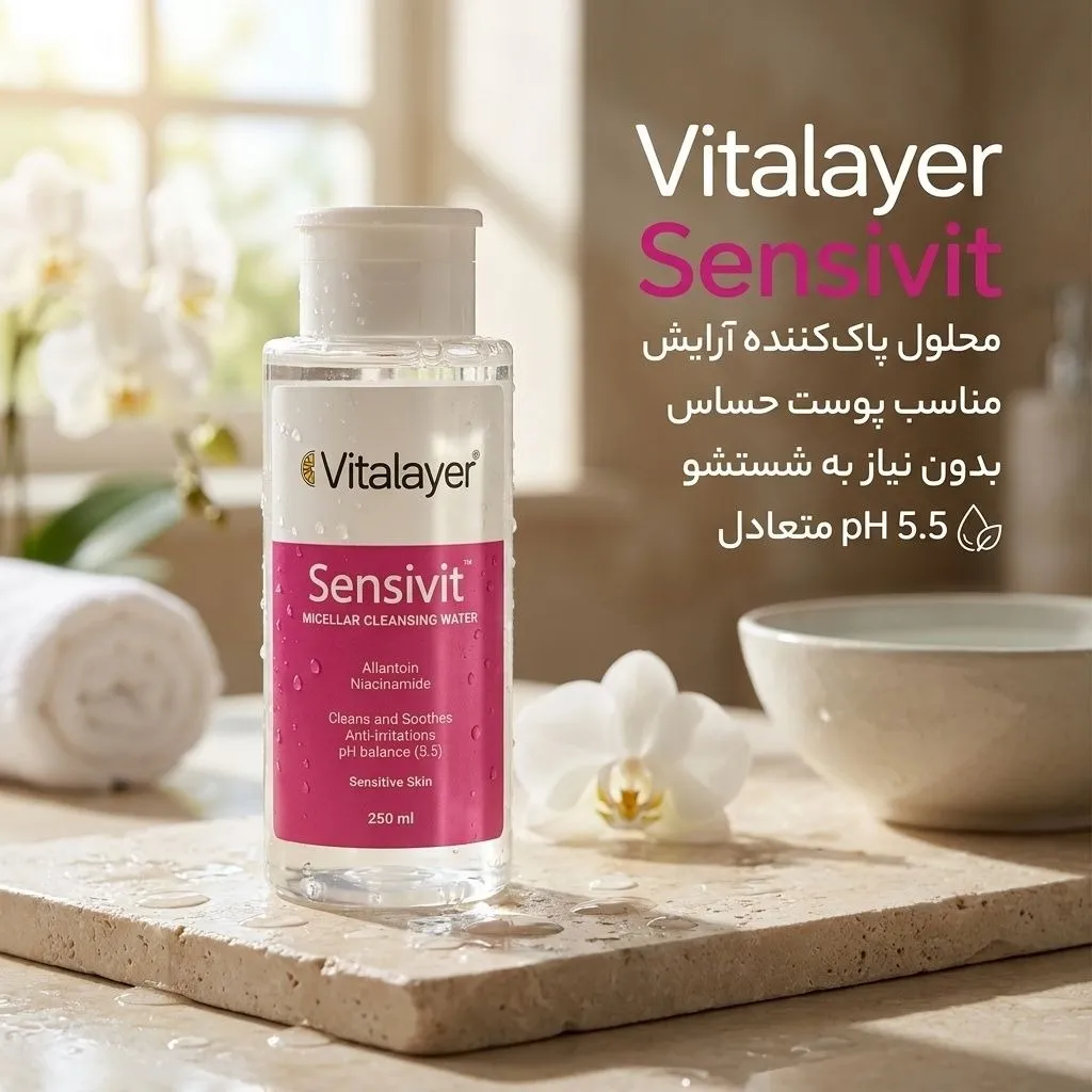 جزئیات و زوایای دیگر محلول پاک کننده آرایش سنسی ویت ویتالیر