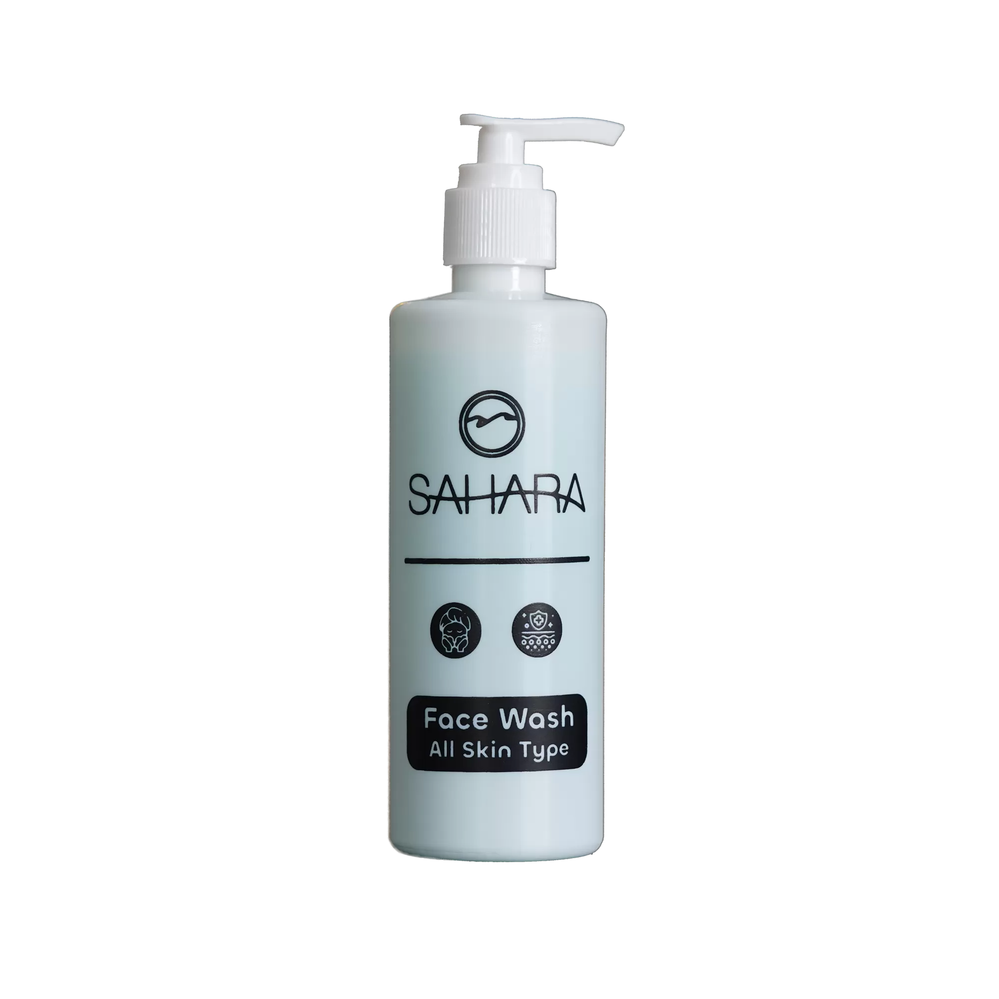 نمای اصلی و بسته‌بندی شوینده صورت انواع پوست صاحارا 250mL
