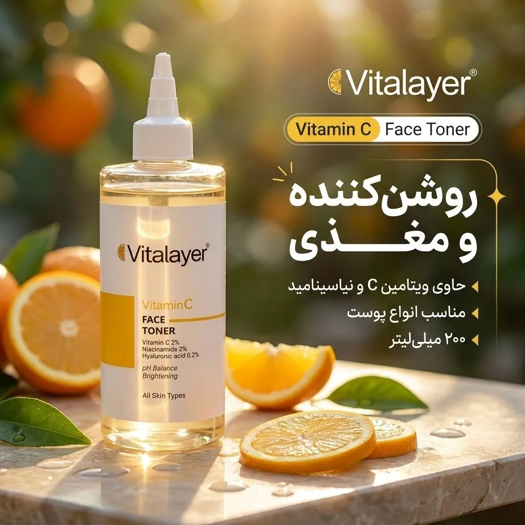 جزئیات و زوایای دیگر تونر صورت ویتامین سی