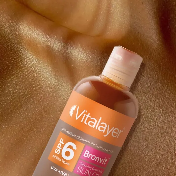 نمونه رنگ‌بندی روغن آفتاب برنزه کننده اکلیلی SPF6 برن ویت ویتالیر